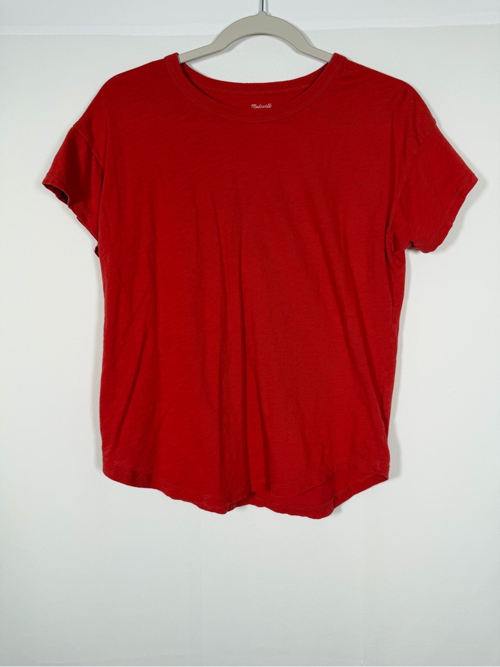 Madewell Red Short Sleeve Crewneck Tee